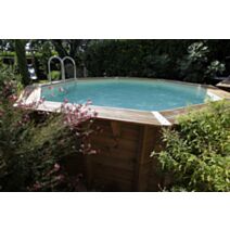 Piscine bois octogonale Océa Ø4,3x1,2m liner beige - UBBINK