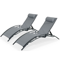2 bains de soleil Monaco® Gris - CHALET-JARDIN