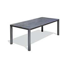 Table de jardin CAMARGUE 220x100cm aluminium/plateau céramique anthracite - PARIS GARDEN