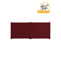 Portail alu battant motorisé (à bras) plein en kit L.3,5xH.1,7m Rouge (RAL 3004) - PACKIT