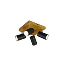 Spot Marley Noir Mat Métal Exclu 4xGU10 Max.35W - TRIO