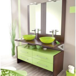 meuble de salle de bain tango 140 vert - ONDEE - Mr.Bricolage