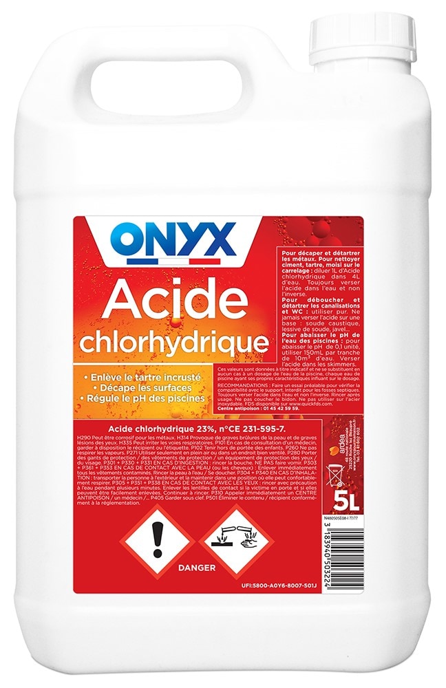 Acide Chlorhydrique 23% 5L - ONYX - Mr.Bricolage