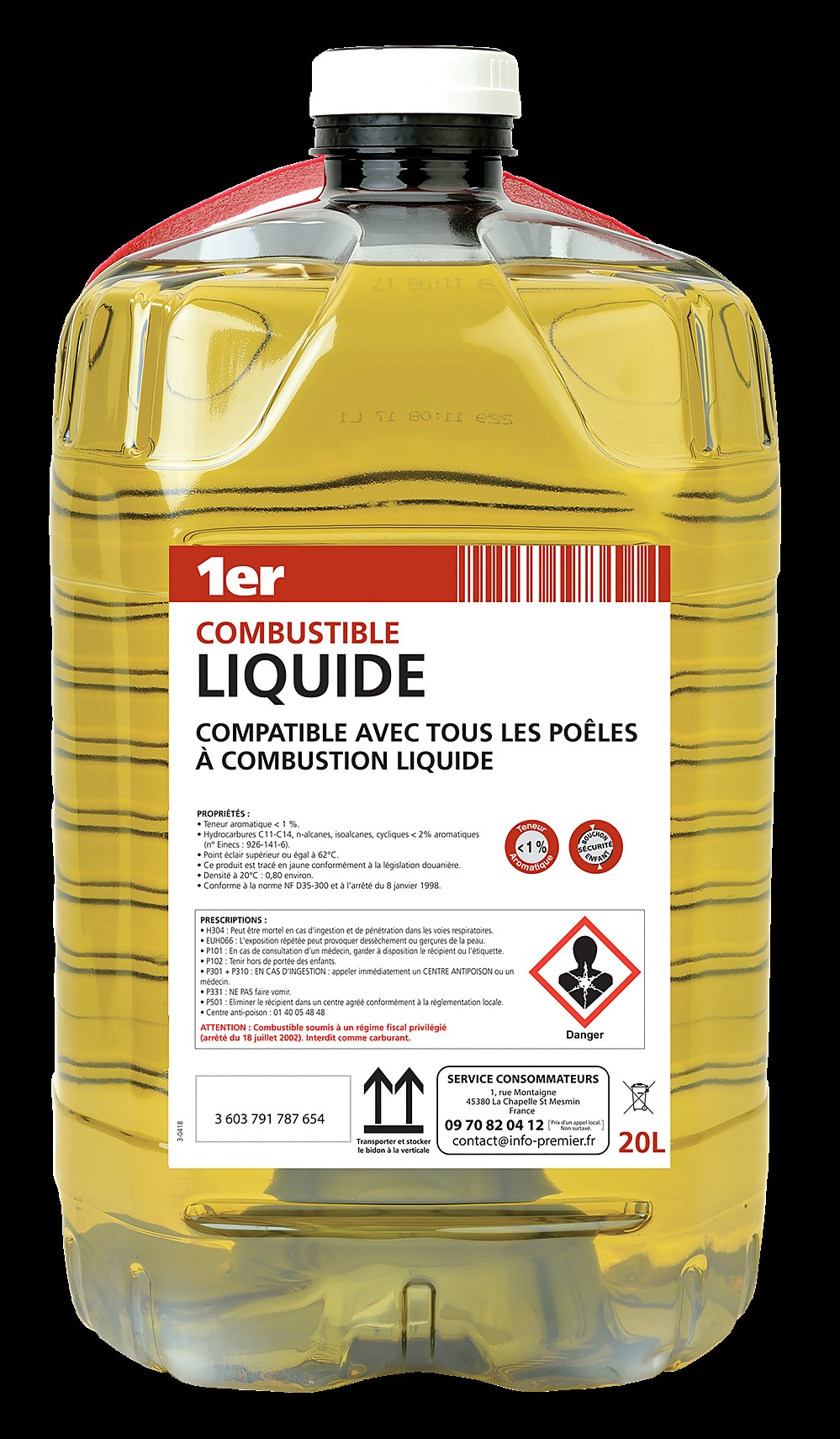 Combustible liquide pour poêle à pétrole désaromatisé Saxoil 20L