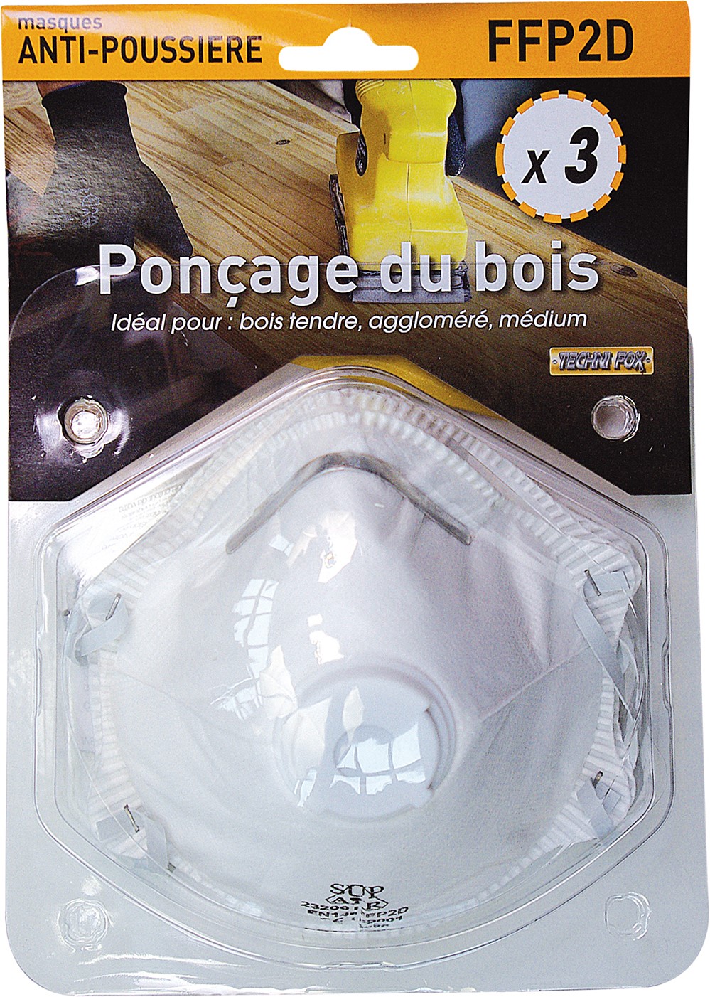 3 masques ffp2 ponçage du bois - TECHNIFOX - Mr.Bricolage